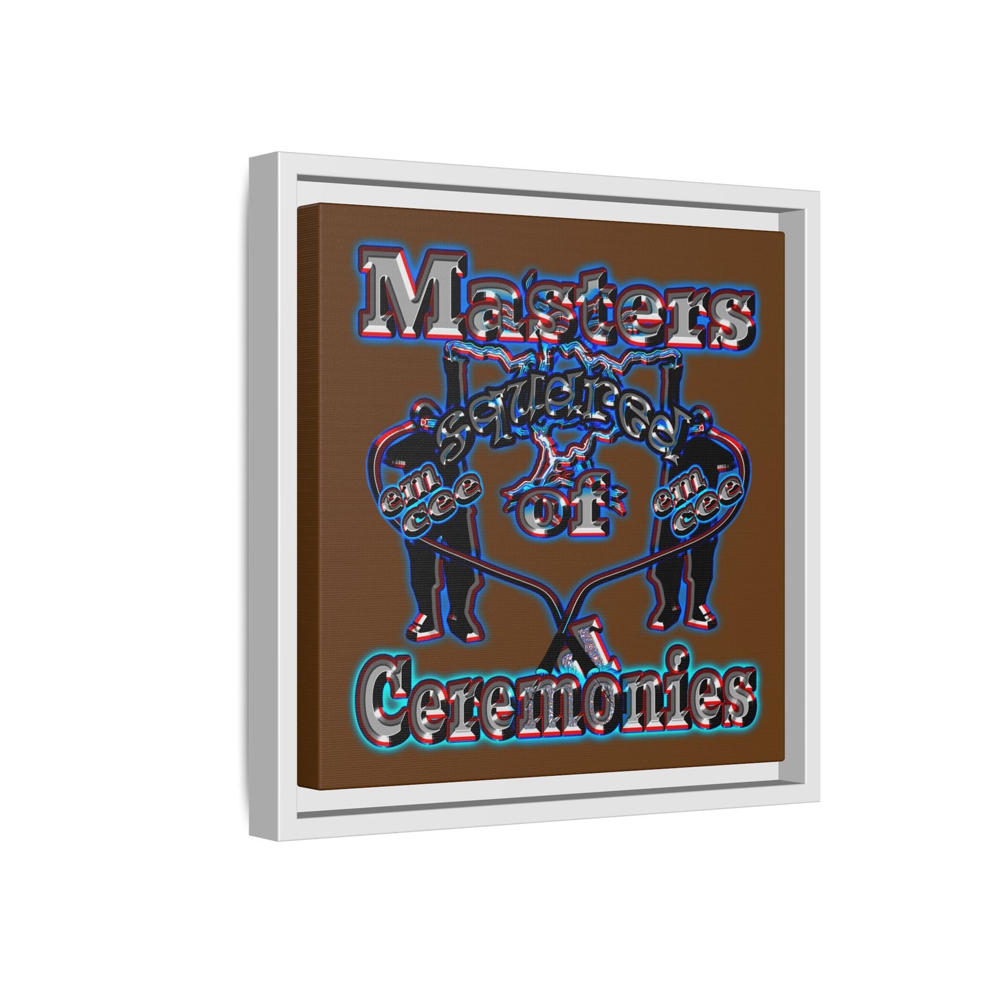 em cee squared - framed canvas art (brown)