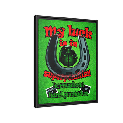my luck - framed canvas art (green turf)