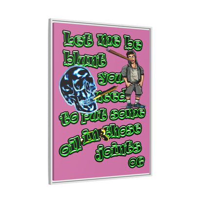 og - framed canvas art (light pink)