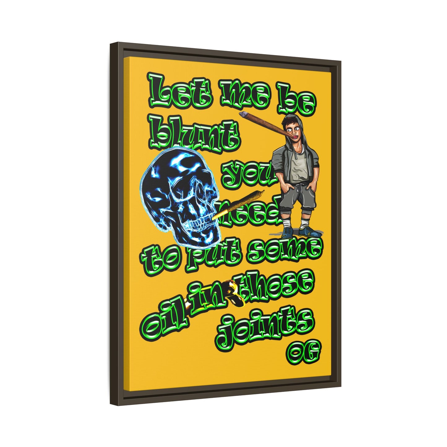 og - framed canvas art (yellow)