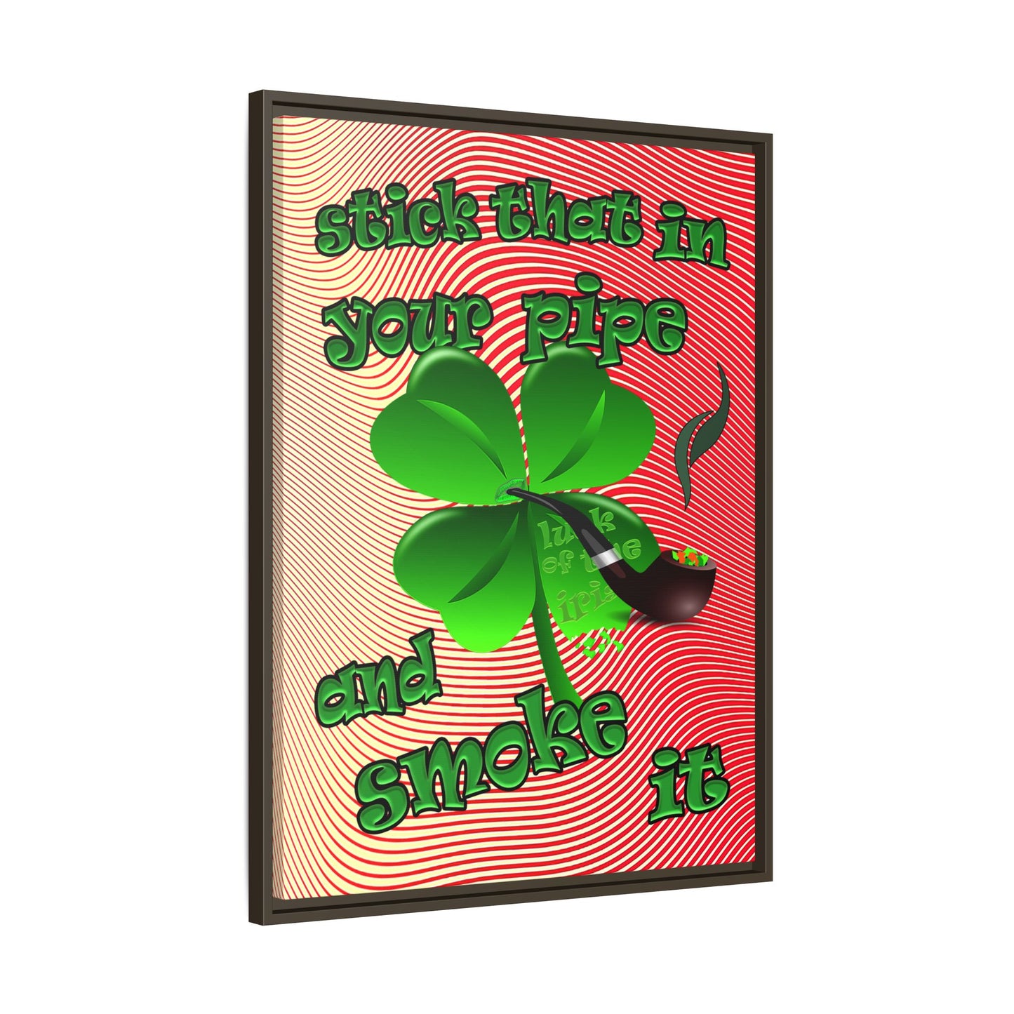 stick that in your pipe and smoke it - framed canvas art (yellow-orange wave)