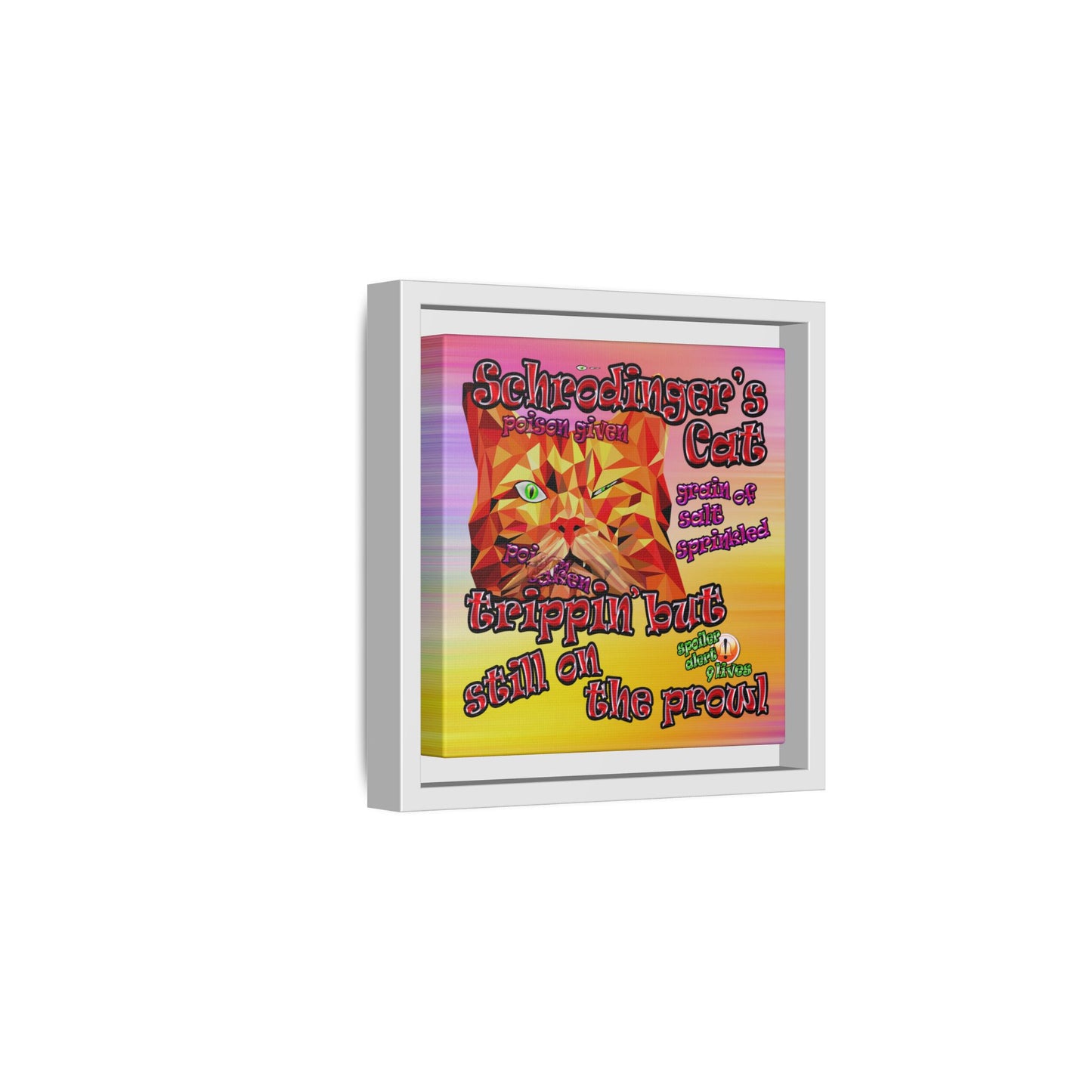 schrodinger's cat - framed canvas art (color blur)