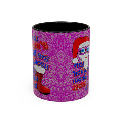 santa's shoes - Accent Mug (pink swirl)