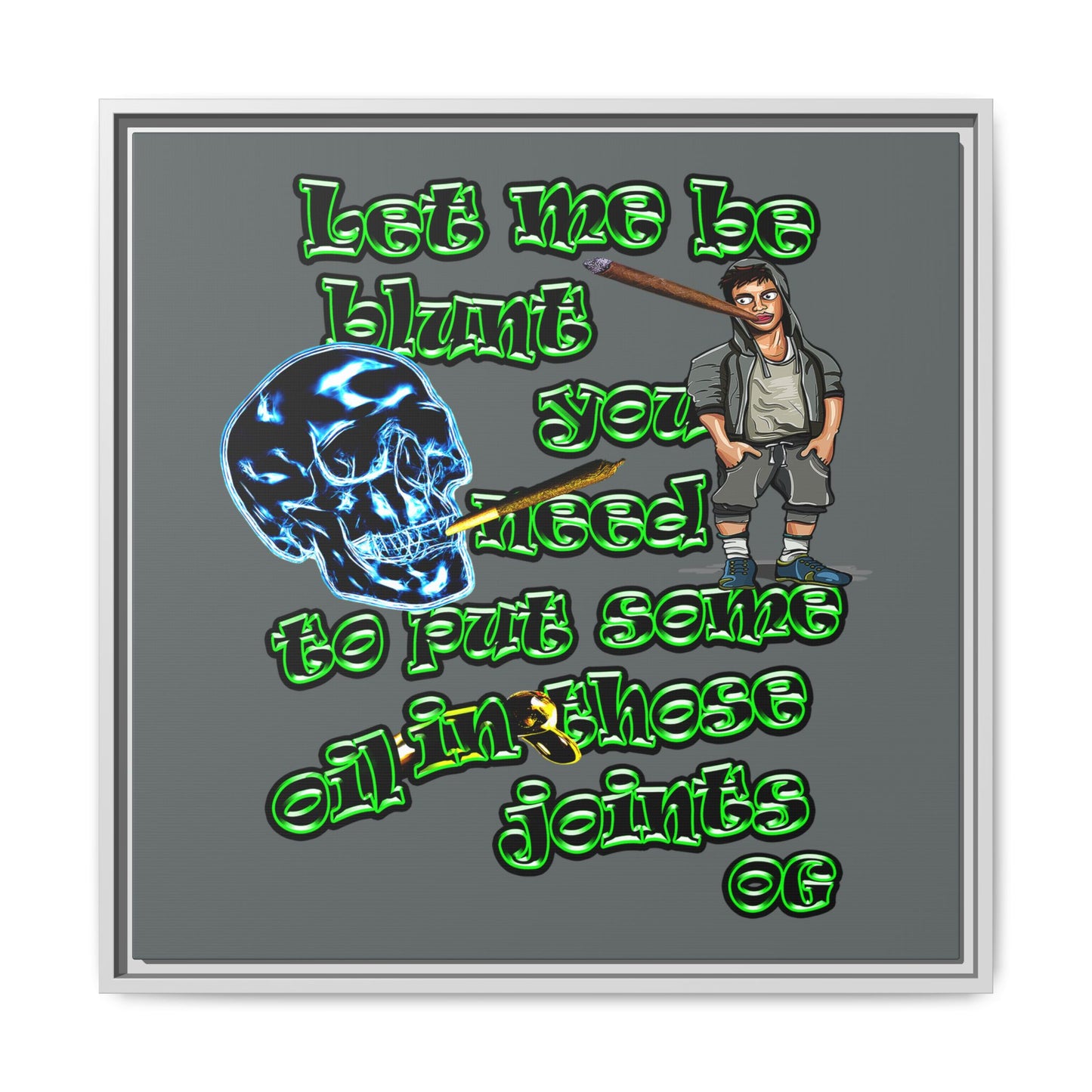 og - framed canvas art (dark grey)