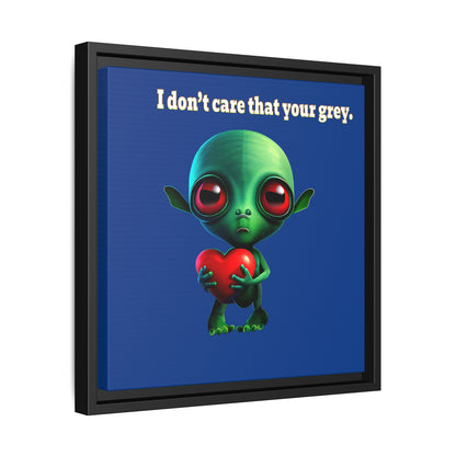 I don't care that your grey - framed canvas art (dark blue)