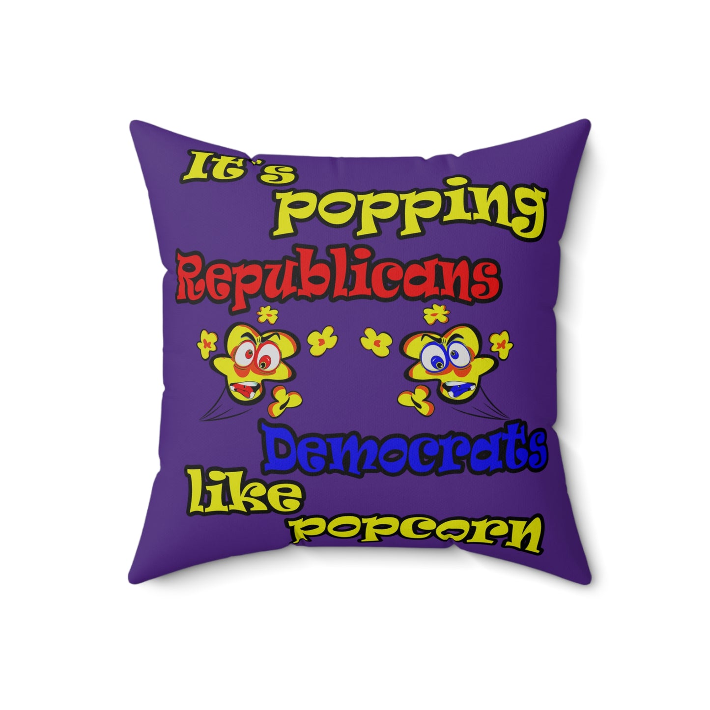 popping like popcorn - Spun Polyester Square Pillow - (purple)