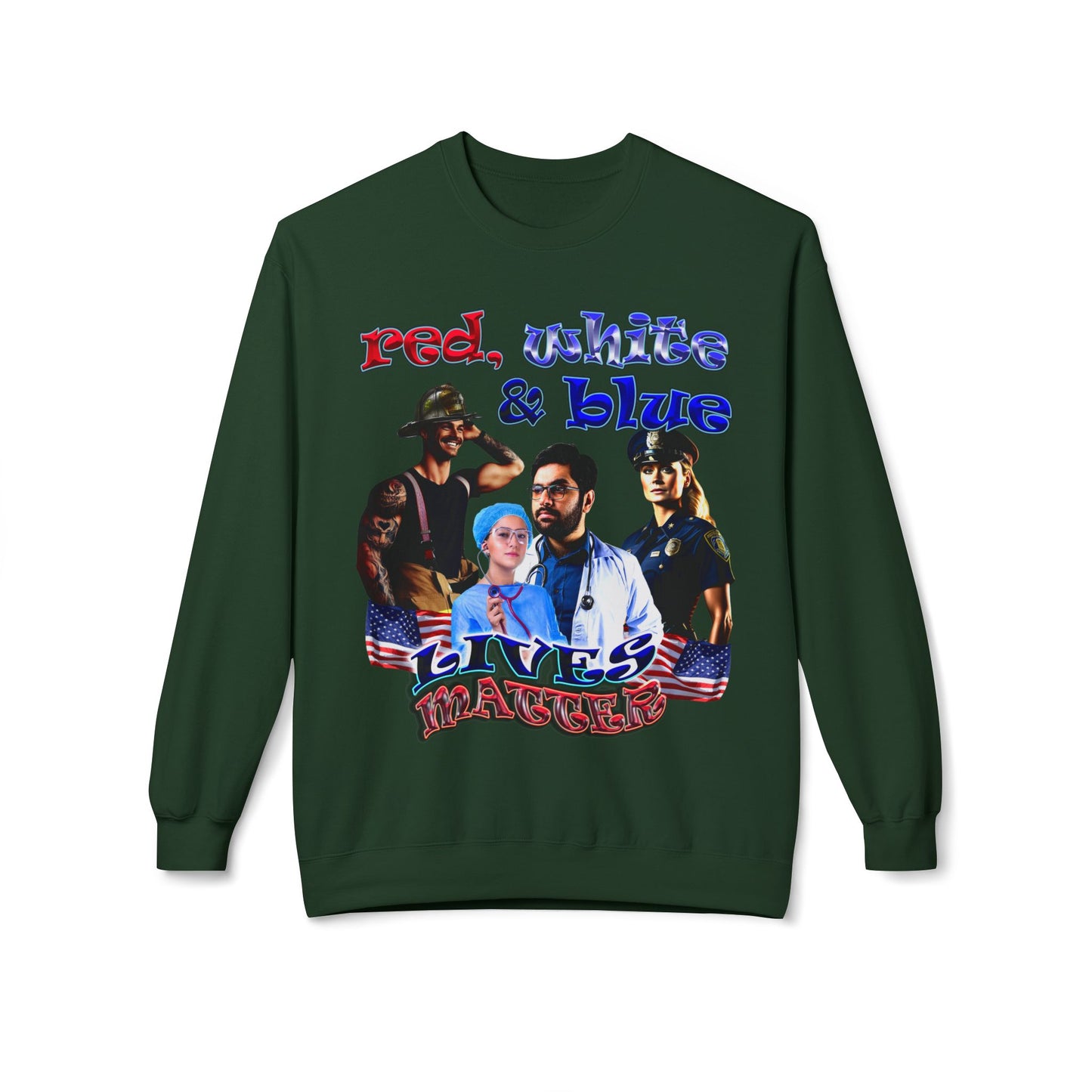rw&b lives matter - Unisex Midweight Softstyle Fleece Crewneck Sweatshirt