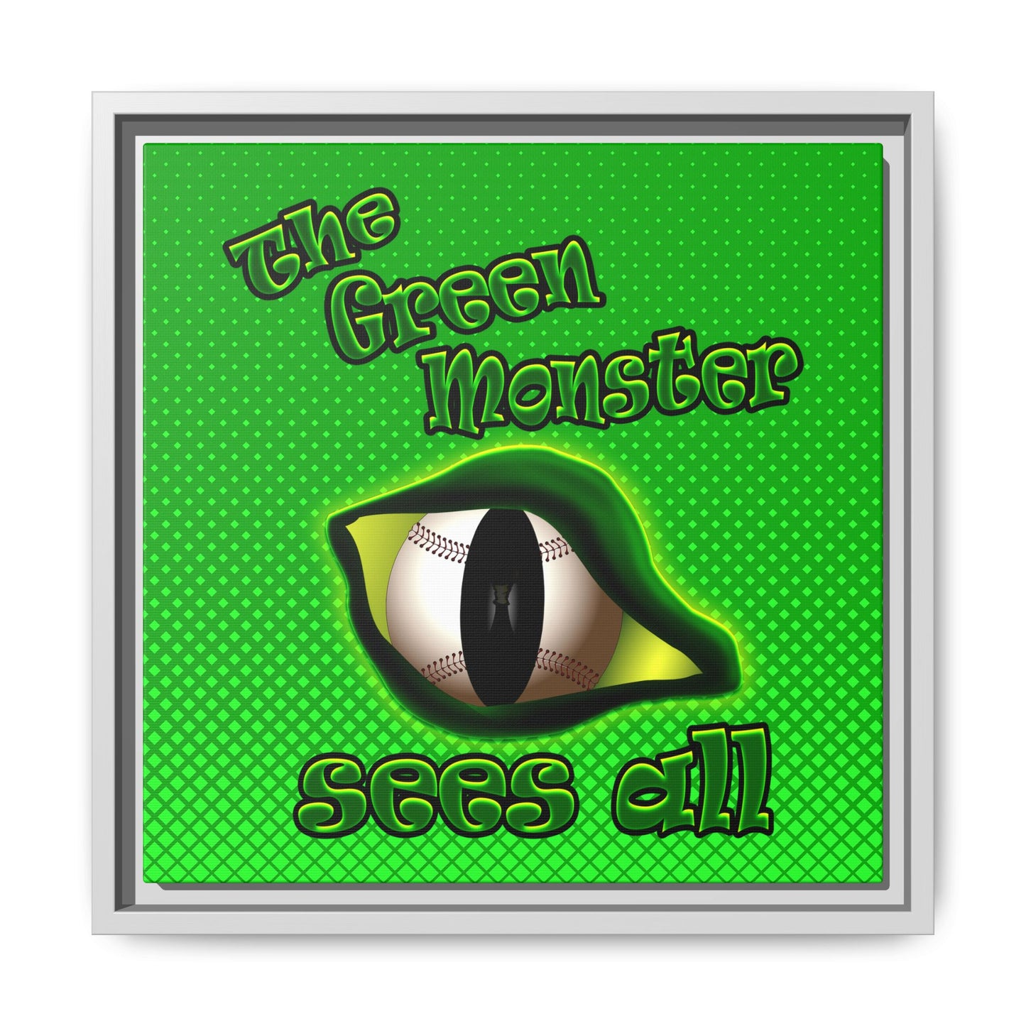 green monster - framed canvas art (logo green)