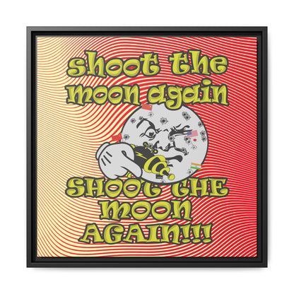 shoot the moon again - framed canvas art (yellow-orange wave)