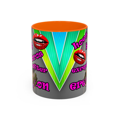 hoes b4 bros - Accent Mug (rainbow split)