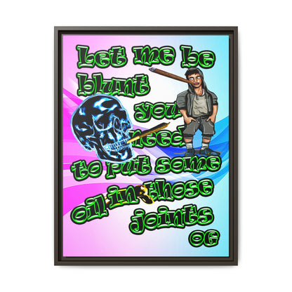 og - framed canvas art (light blue-pink wave)