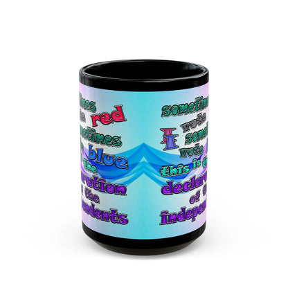 declaration of the independents - Black Mug (light blue-pink wave)