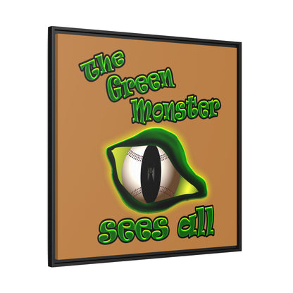 green monster - framed canvas art (light brown)