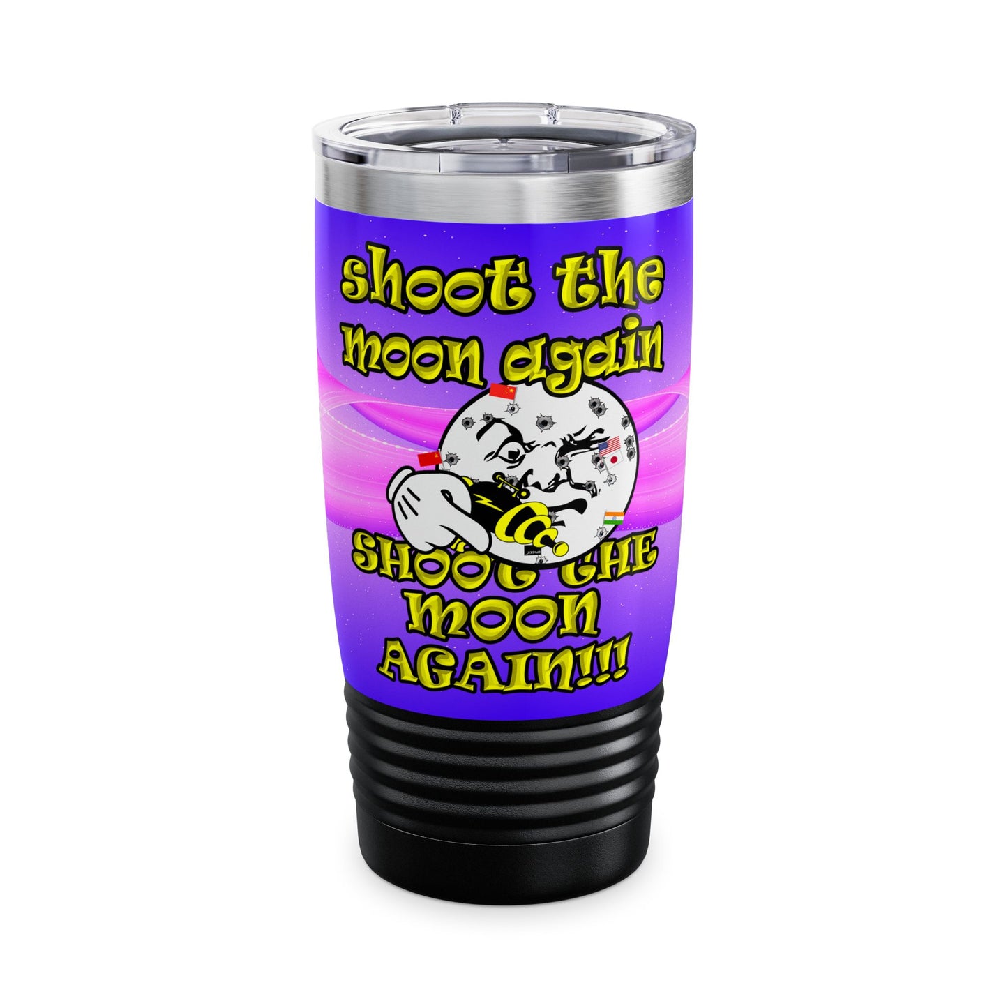 shoot the moon again - Ringneck Tumbler, 20oz (purple-pink wave)
