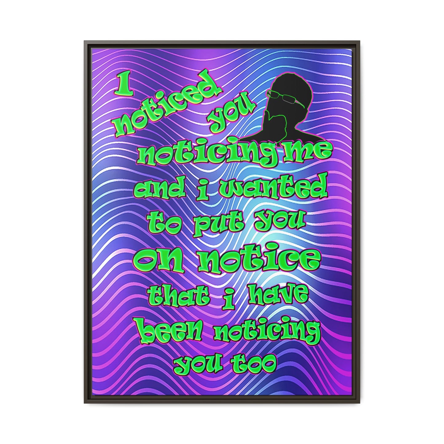 noticed you noticing - framed canvas art (purple wave)