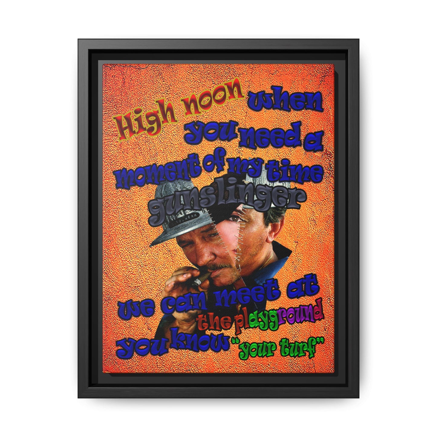 high noon - framed canvas art (burnt orange)