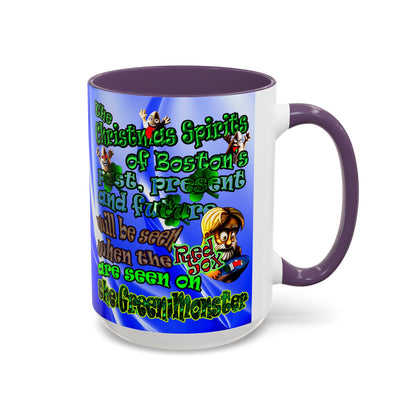 christmas spirits of boston - Accent Mug (blue-white wave)