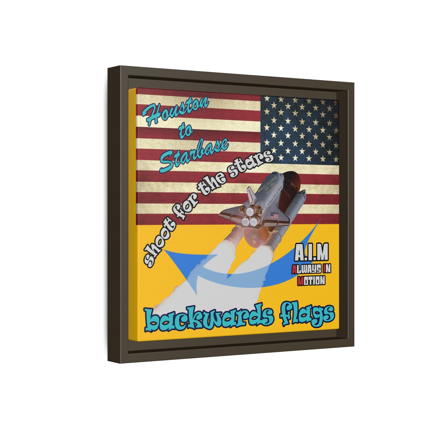 shoot for the stars - framed canvas art (yellow)