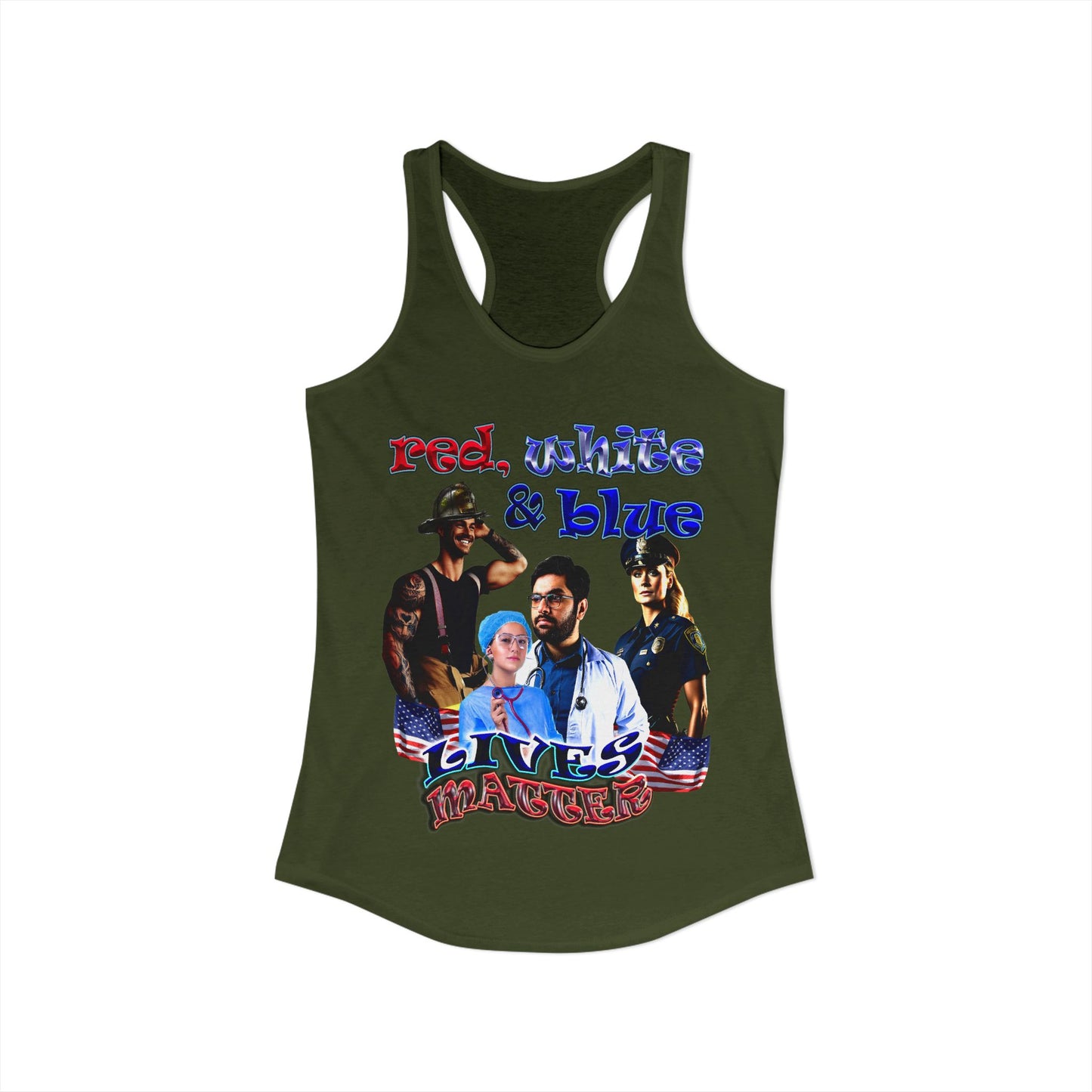 rw&b lives matter - Women's Ideal Racerback Tank