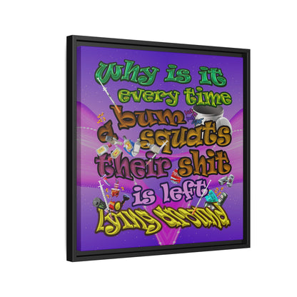 the bum's shit - framed canvas art (purple-pink wave)
