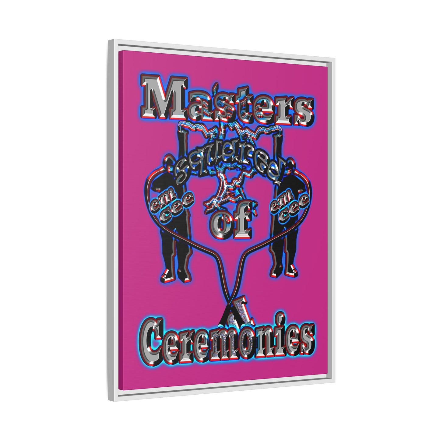 em cee squared - framed canvas art (pink)