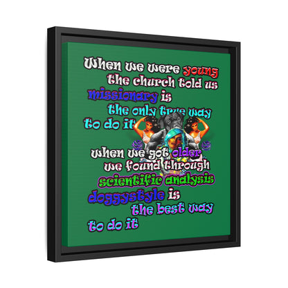doggystyle - framed canvas art (dark green)