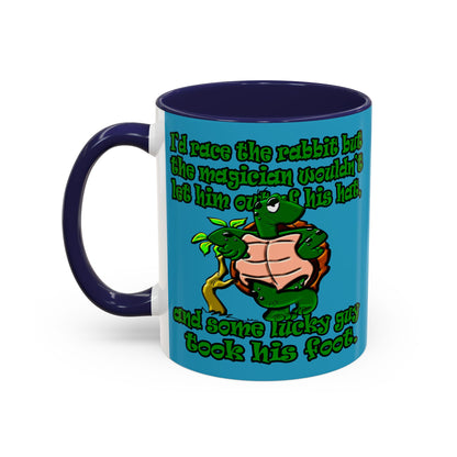 turtle race - Accent Mug (turquoise)