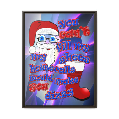 santa's shoes - framed canvas art (grey-pink wave)