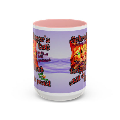 schrodinger's cat - Accent Mug (light blue-pink wave)