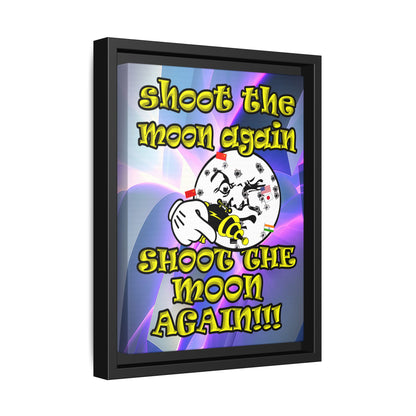 shoot the moon again - framed canvas art (grey-pink wave)
