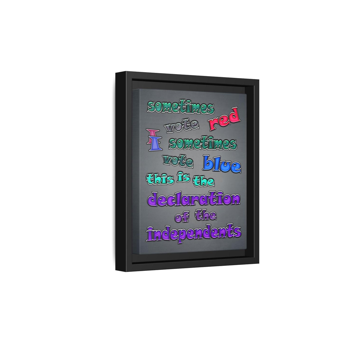 declaration of the independents - framed canvas art (grey-light grey)