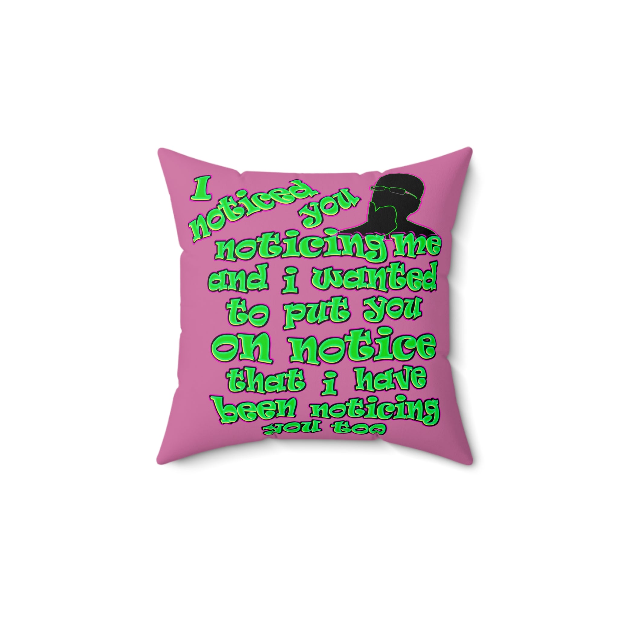 noticed you noticing - Faux Suede Square Pillow - (light pink)