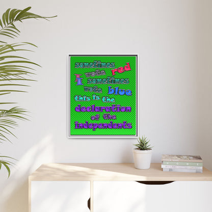 declaration of the independents - framed canvas art (logo green)