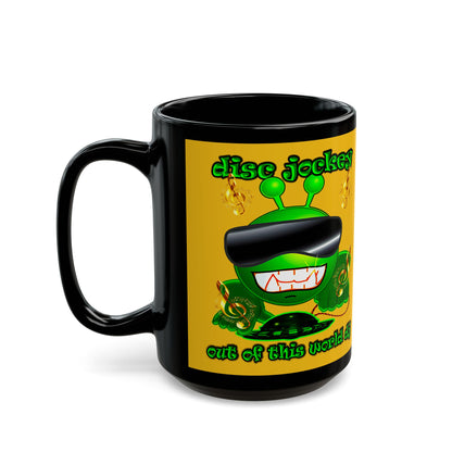 disc jockey - Black Mug (yellow)