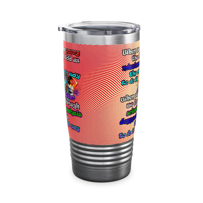 doggystyle - Ringneck Tumbler, 20oz (yellow-orange wave)
