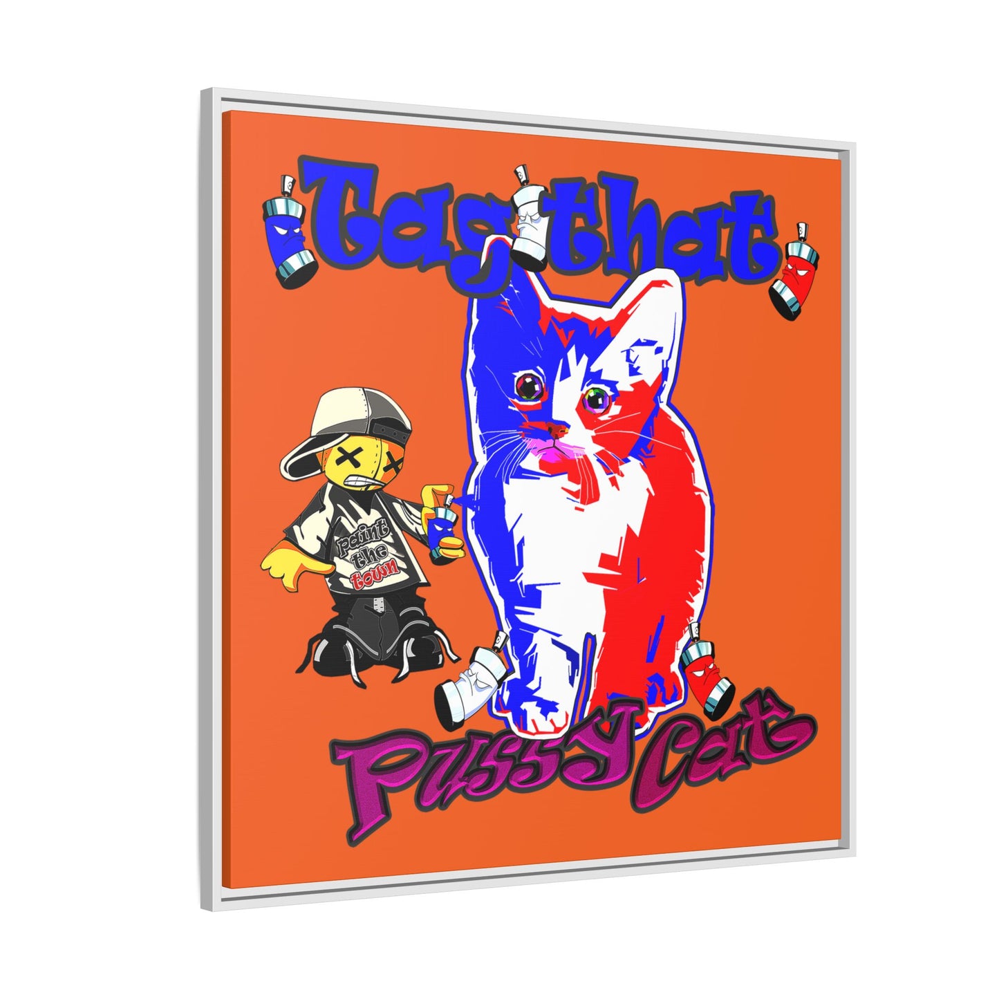 tag that - framed canvas art (orange)