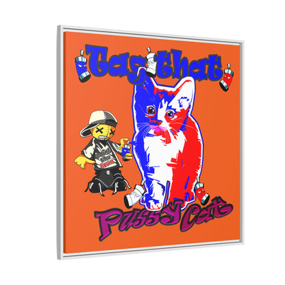 tag that - framed canvas art (orange)