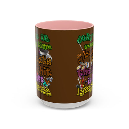 the bum's shit - Accent Mug (brown)