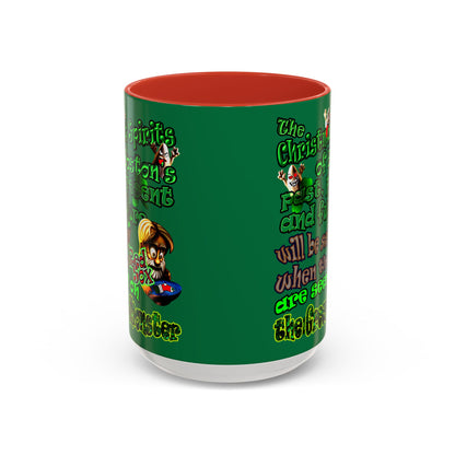 christmas spirits of boston - Accent Mug (dark green)