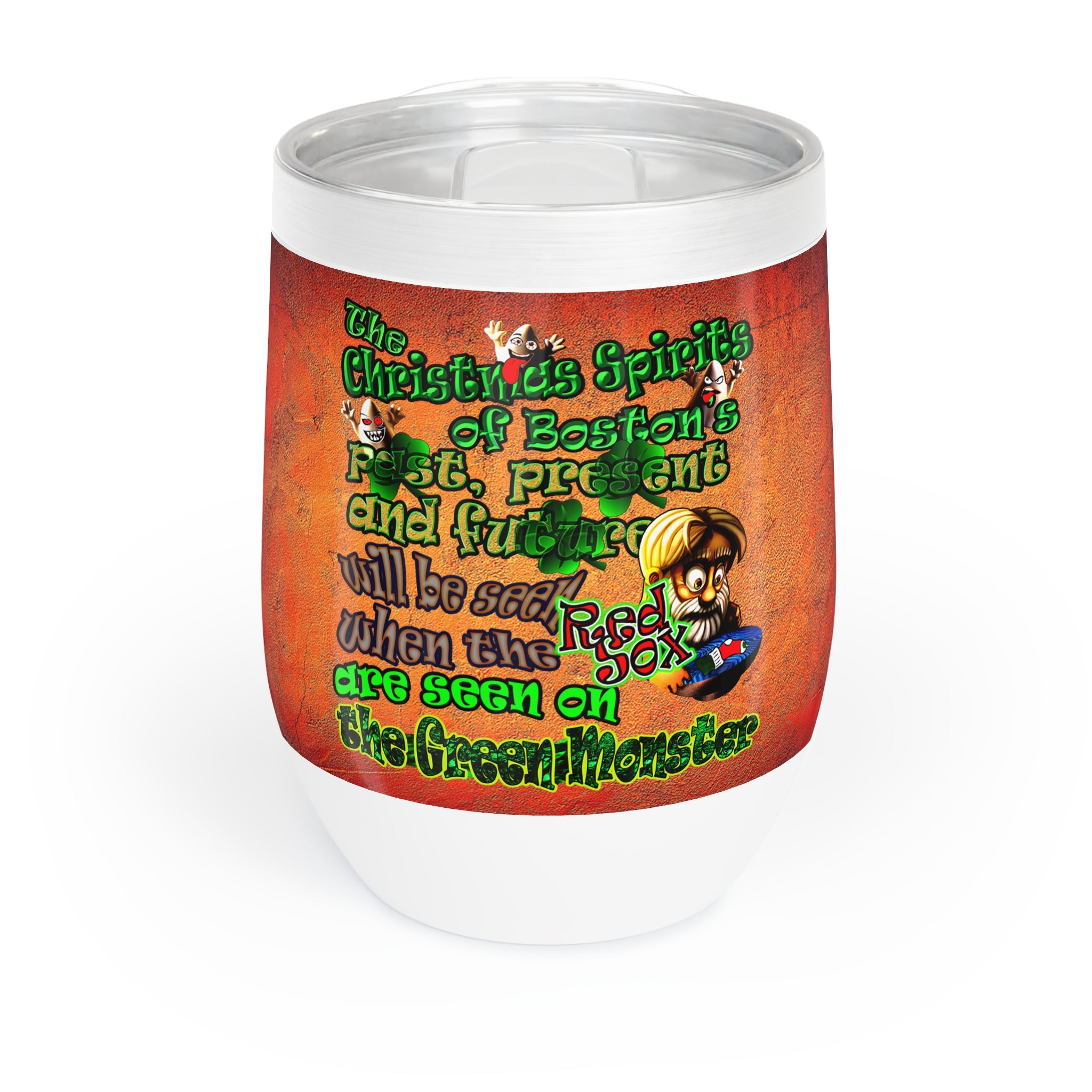 christmas spirits of boston - Chill Wine Tumbler (burnt orange)