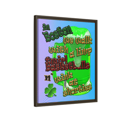 celtics logo - framed canvas art (light blue-purple wave)