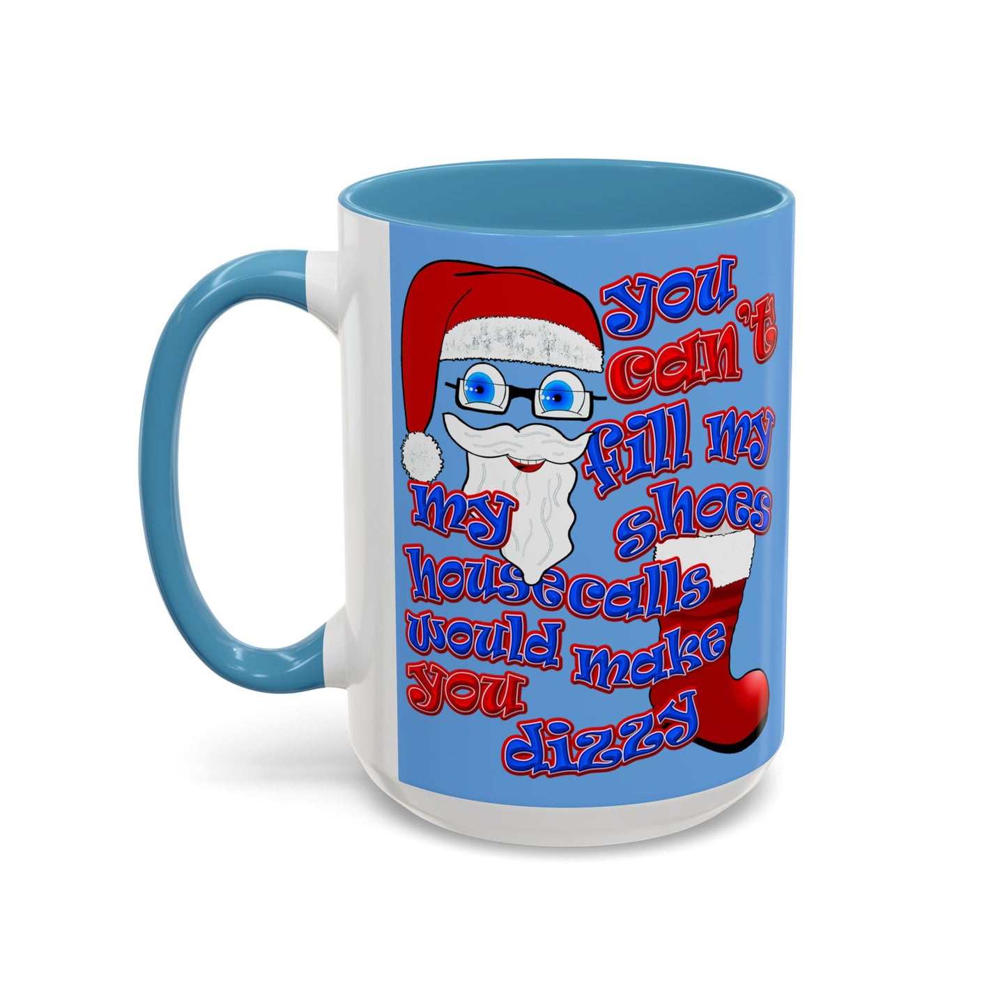 santa's shoes - Accent Mug (light blue)