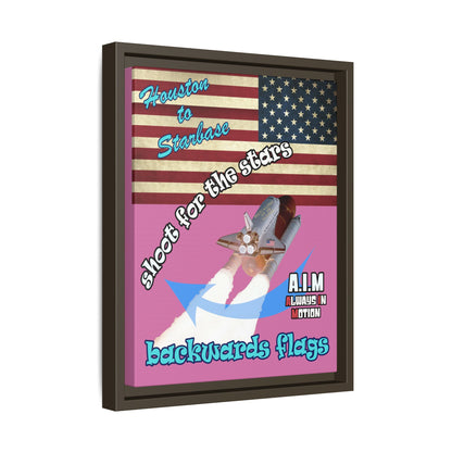 shoot for the stars - framed canvas art (light pink)