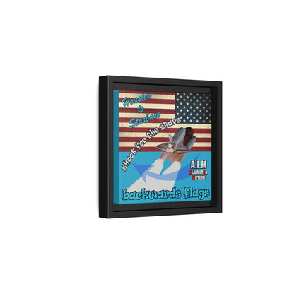 shoot for the stars - framed canvas art (turquoise)