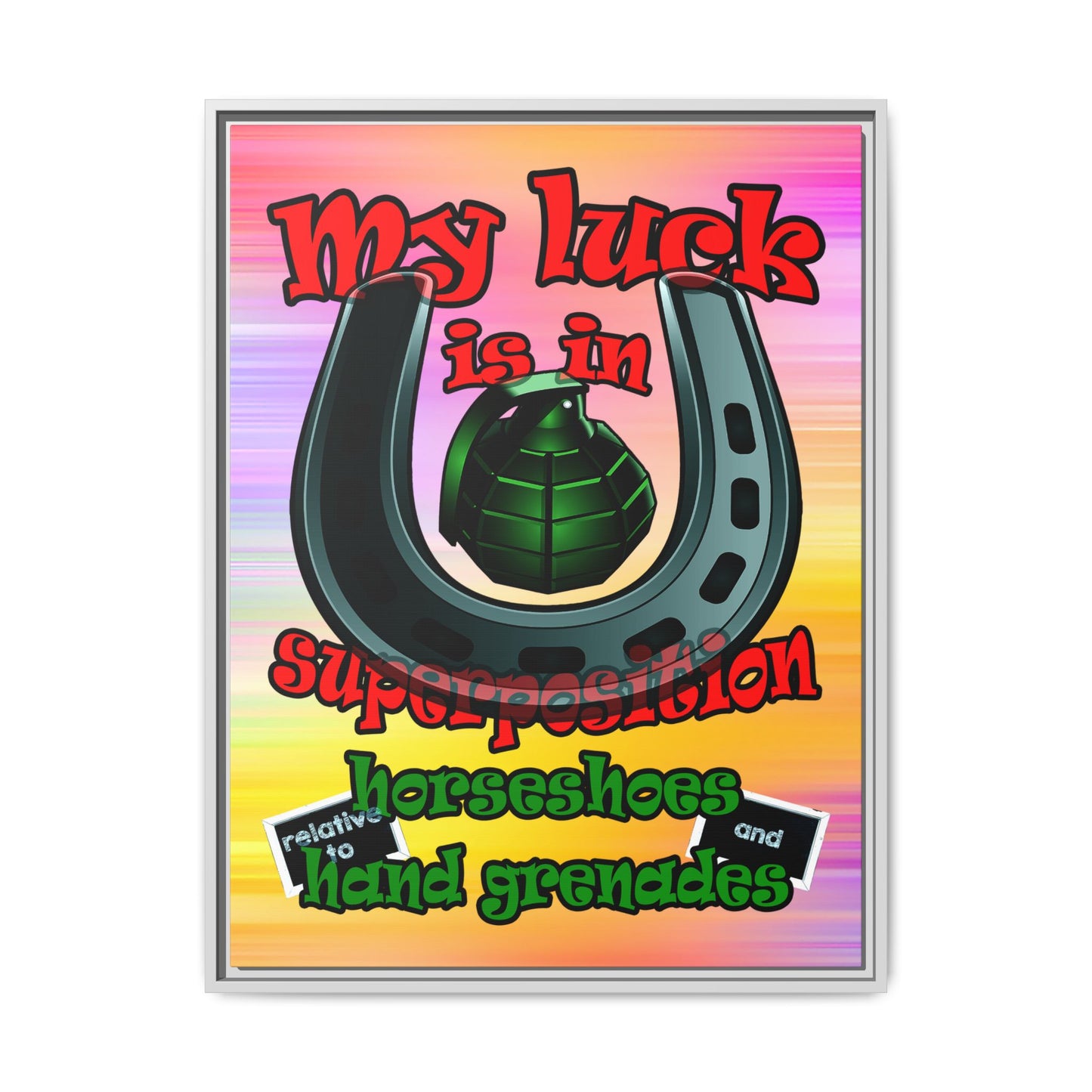 my luck - framed canvas art (color blur)