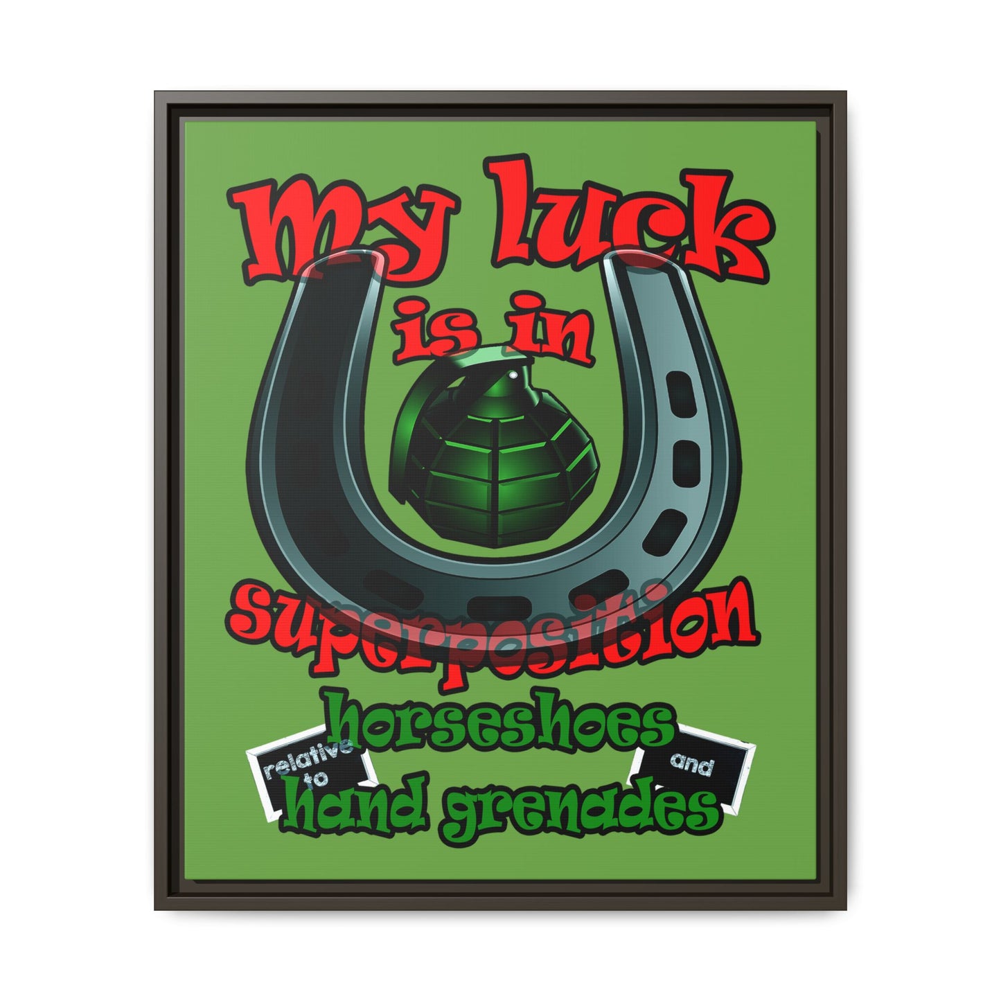 my luck - framed canvas art (green)