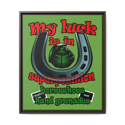 my luck - framed canvas art (green)