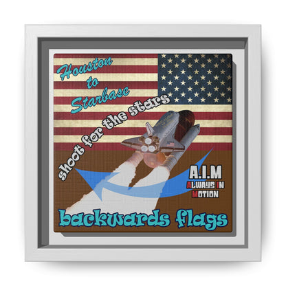 shoot for the stars - framed canvas art (brown)