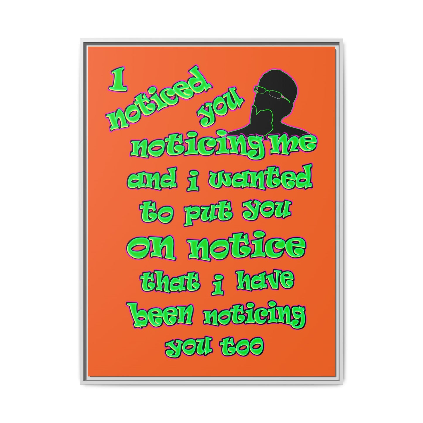 noticed you noticing - framed canvas art (orange)