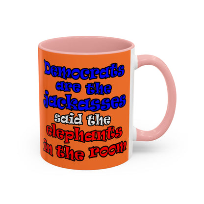 donkeys and elephants - Accent Mug (crusta)
